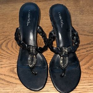 Black Beaded Women's Sandals